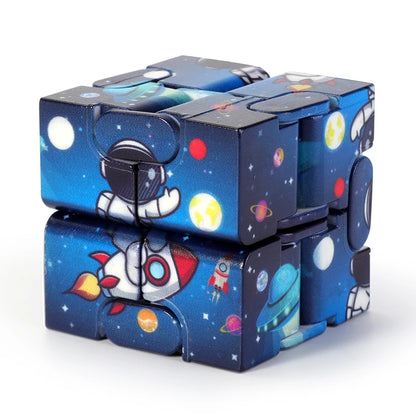 Colorful Infinite Versatile Christmas Fidget Cube Colorful Starry Sky Cube and Fidget Handle Toy Set