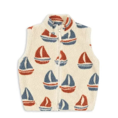 2026 KS Brand Winter Baby Girls Boys Lambswool Cherry Jackets Kids Clothes Boys Sequin Cartoon Outerwear Children's Coats 1-9Yrs