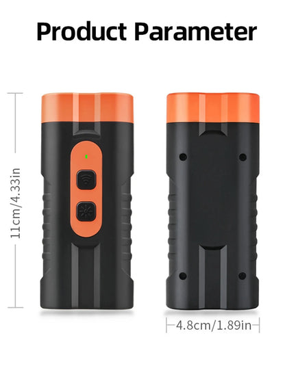 2025 Dual Head Ultrasonic Dog Repeller USB Rechargeable High-Power Anti-Bark Training Device with LED Flashlight