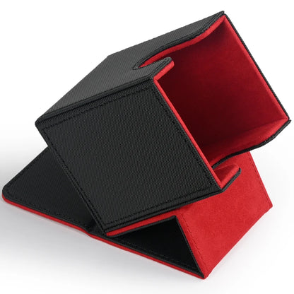 Card Deck Box,Card Deck Case Holds 100+ Sleeved Cards, PU Leather Card Storage Box For  TCG game trading cards.