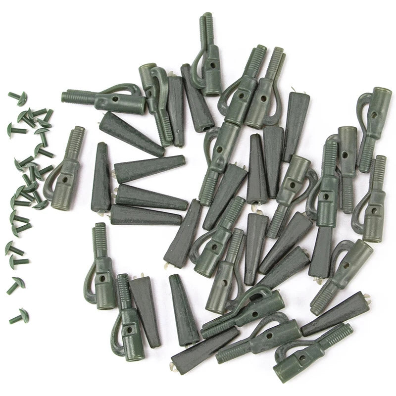 50Sets Carp Fishing Safety Lead Clip Quick Change Snap Tail Rubber Coarse Fishing Accessories Rig Terminal Tackle Pesca