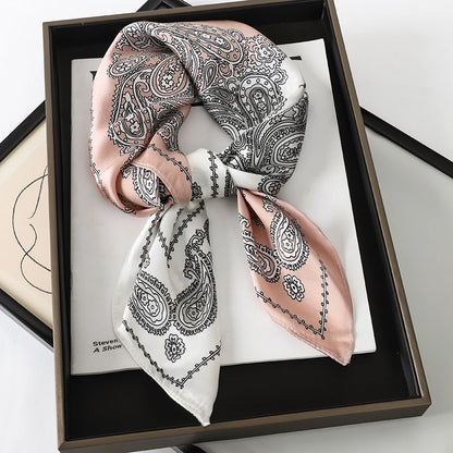 2025 New Fashion Luxury Printed Square Shawl Women 70x70cm Pashmina Silk Scarf Neck Headband Bandana