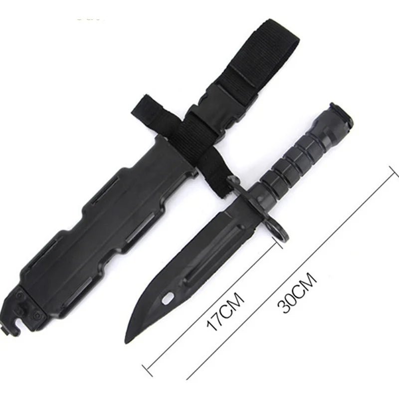 M9 Model Tactical Rubber Knife CS Game Training Outdoor Multi Tool Plastic Bayonet Army Fan Collect Gift Toy