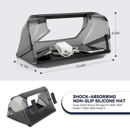 Center Console Screen Under Storage Box For Tesla Model 3/Y Juniper 2019-2026 Center Hidden Storage Organizer Tray Accessories