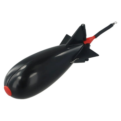 Fishing Rocket Feeder Carp Fishing Rocket Feeder Spod Bomb Float Lure Bait Holder Pellet Rocket Feeder Black Fishing Accessory