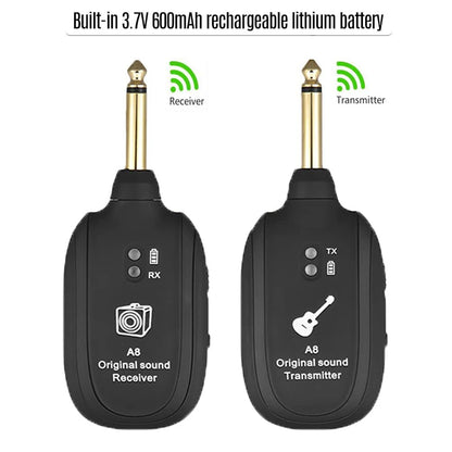 Miwayer A8 Wireless Guitar System Built in 4 Channels Wireless Guitar Transmitter Receiver for Electric Guitar Bass Violin