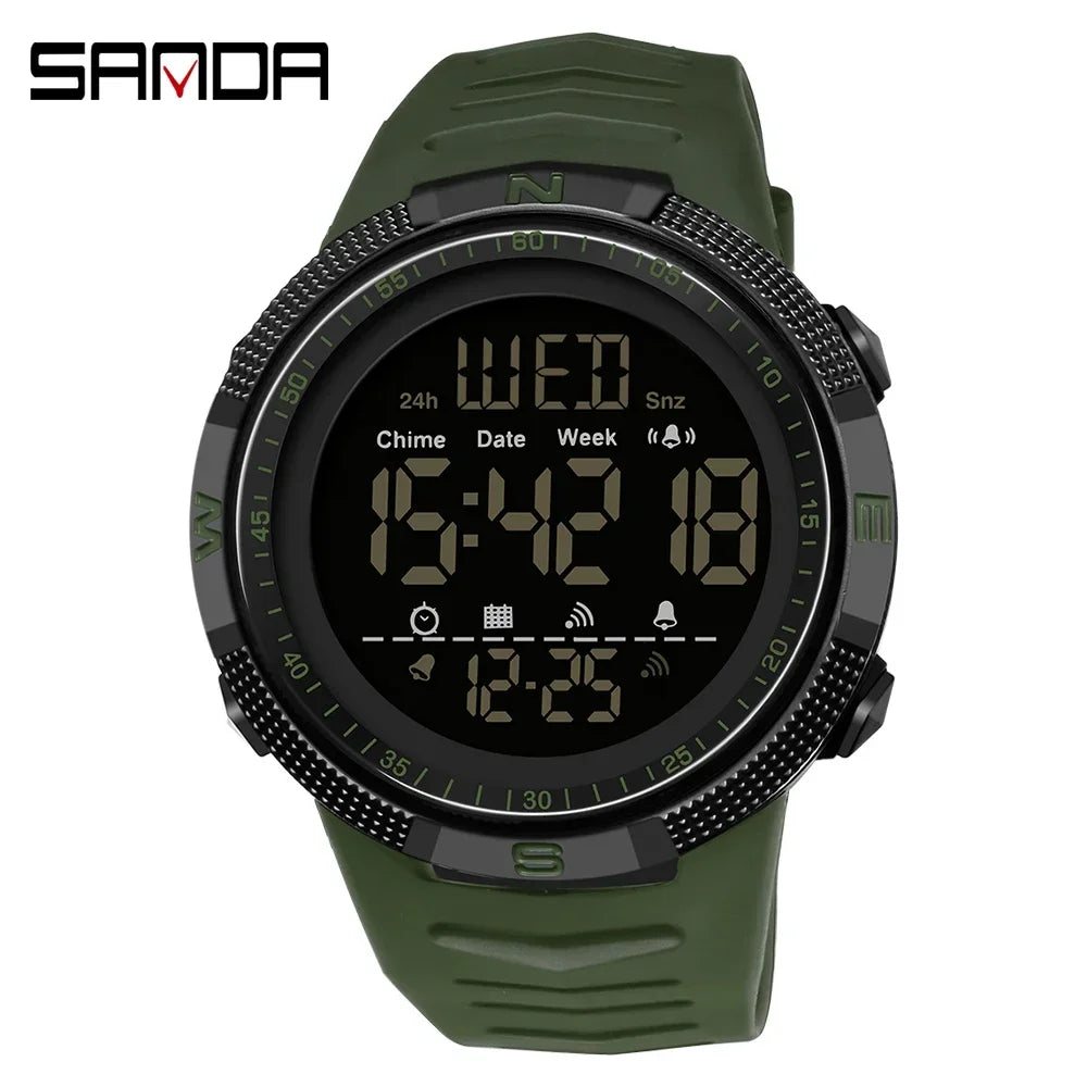 SANDA 6014 Countdown Waterproof Digital Mens Wristwatches Military Sport Watch for Men Clock Shockproof Relojes Para Hombre