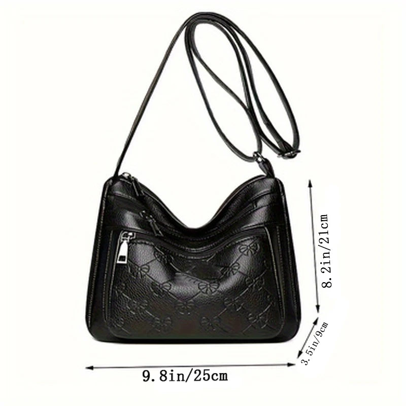 Women's Stylish Crossbody Shoulder Bag with Bow Print Decoration Practical for Daily Casual Outings Commute