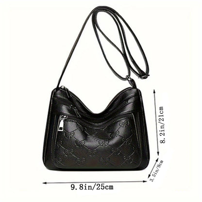 Women's Stylish Crossbody Shoulder Bag with Bow Print Decoration Practical for Daily Casual Outings Commute