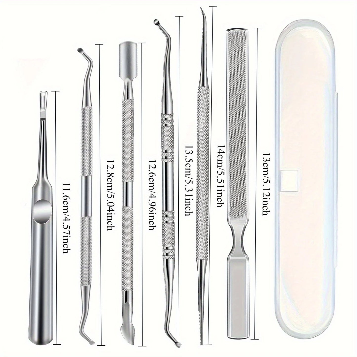 Stainless Steel Nail Care Set: Precise Stratum Corneum Remover and Calluses Trimmer - Including Nail Files and Cleaning Agents