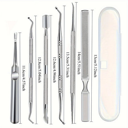 Stainless Steel Nail Care Set: Precise Stratum Corneum Remover and Calluses Trimmer - Including Nail Files and Cleaning Agents