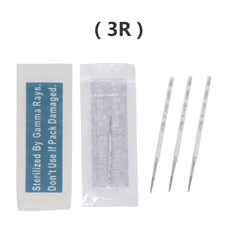 100pcs Merlin Tattoo Needles 1R/2R/3R/5R/7R/3F/4F/6F For Permanent Makeup Eyebrow and Lip Designs Deluxe Merlin Machine