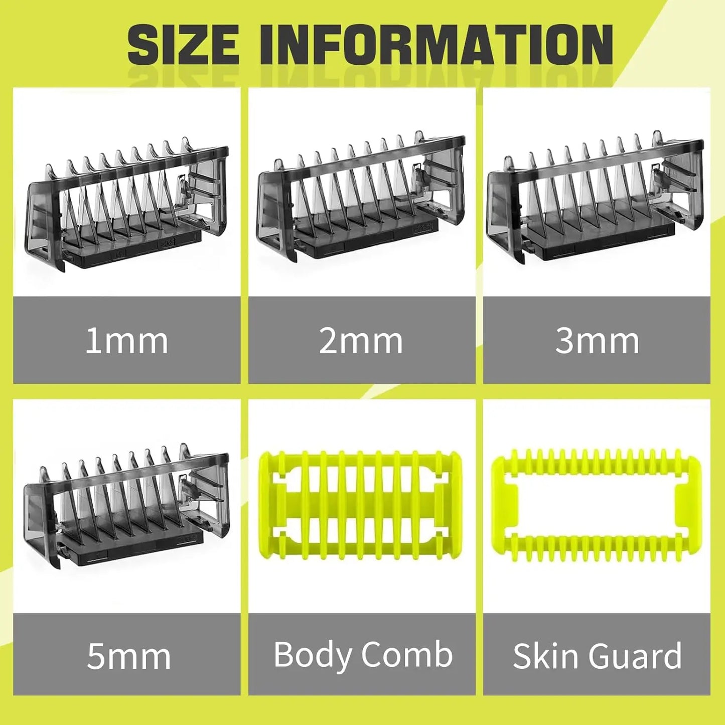 KVIFO Guide Comb Guards for  One Blade QP2520 QP2530 QP2620 QP2630 QP6510 QP6520 Face Hair Clippers Beard Trimmer Shaver