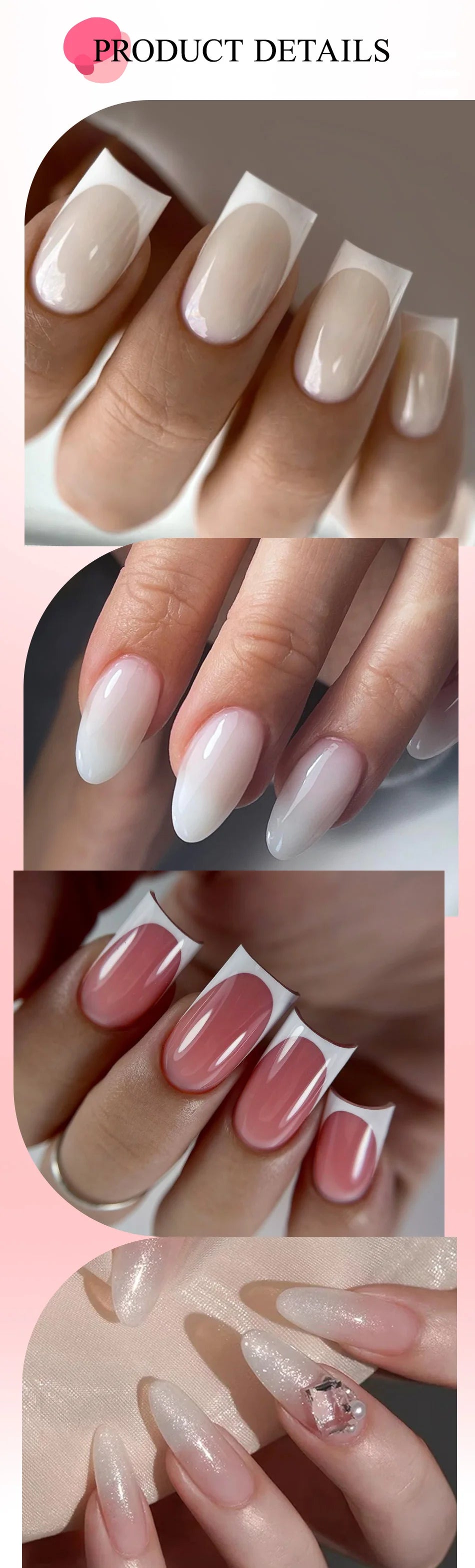 UR SUGAR 150g Transparent Nail Extension Gel Jelly White Light Pink Acrylic French Nail Art UV LED Gel Semi Permanent Manicure