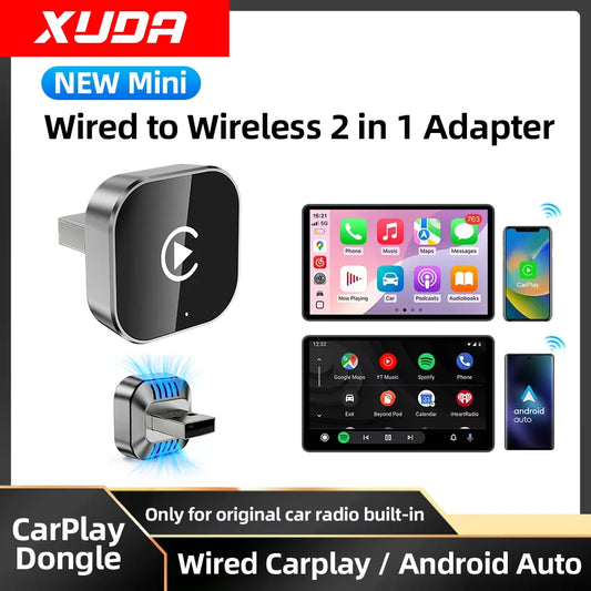 XUDA Carplay Android Auto Wireless Adapter Smart AI Box Car OEM Wired Android Auto To Wireless USB Dongle for Toyota Volvo