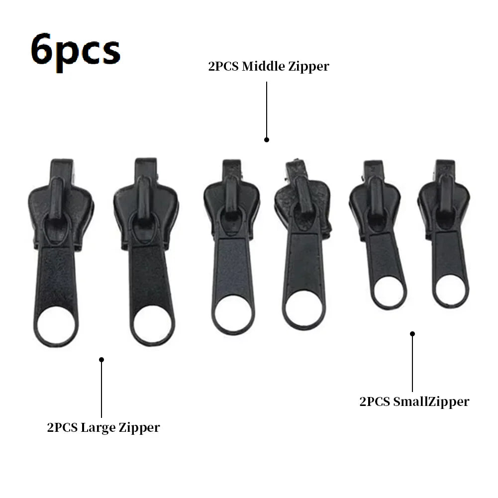 Universal Instant Fix Zipper Pull 3Size Repair Kit Replacement Zip Slider Teeth Rescue New Design Zippers For Sewing Clothes Bag