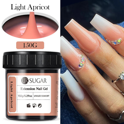 UR SUGAR 150g Transparent Nail Extension Gel Jelly White Light Pink Acrylic French Nail Art UV LED Gel Semi Permanent Manicure