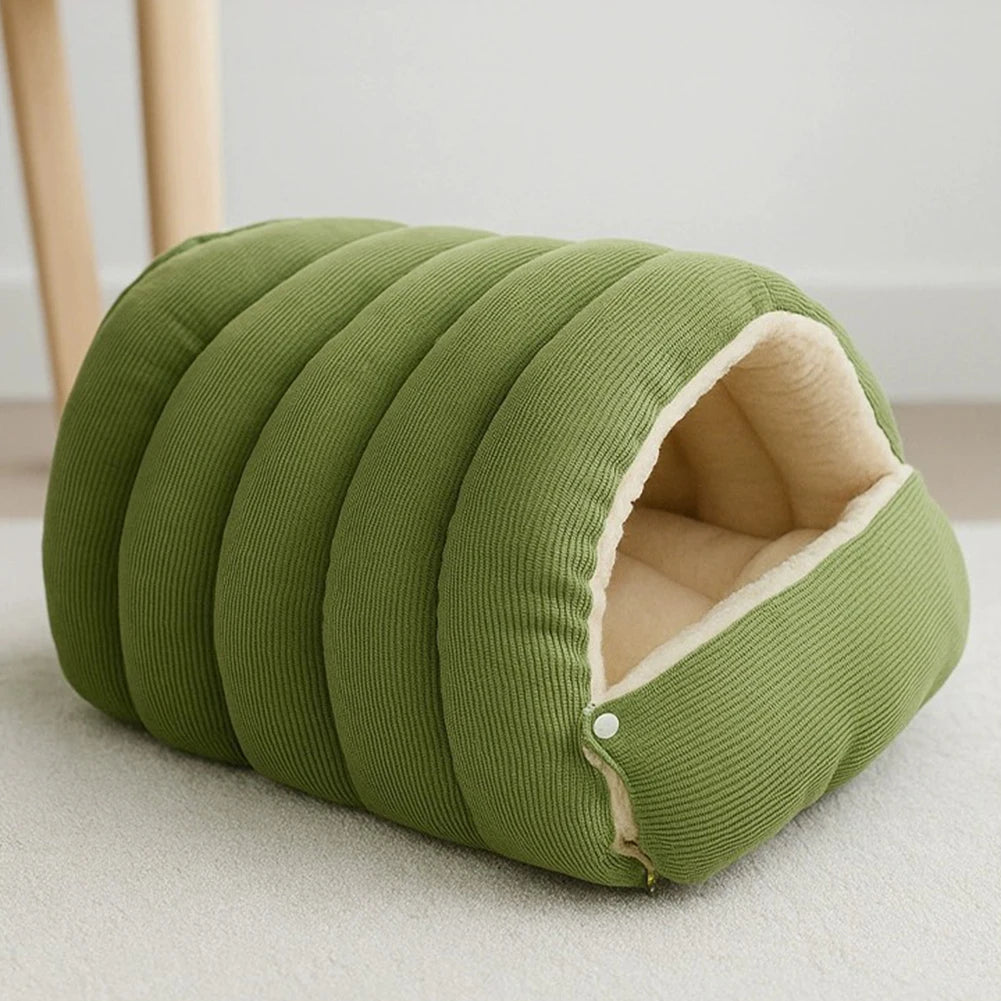 Winter Plush Cat Bed Warm Pet House Thickening Warmth Comfort Soft Kittens Sleeping Beds Cat Cave For Pet Warmth