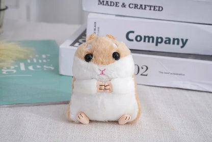 Fluffy Hamster Doll Plush Toys Keychain Pendant Women Girl Faux Fur Pompom Key Ring Trinkets Handbag Backpack School Bag Pendant