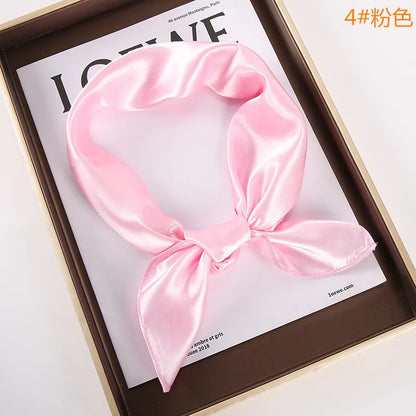 New Solid 60x60cm Square Scarf Single Imitation Silk Bright Light And Satin Performance Scarves Party Gift