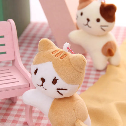 Cartoon cute Six-color tilt head lying plush toy Cat Kitten doll backpack pendant decoration Christmas Halloween gift preferred