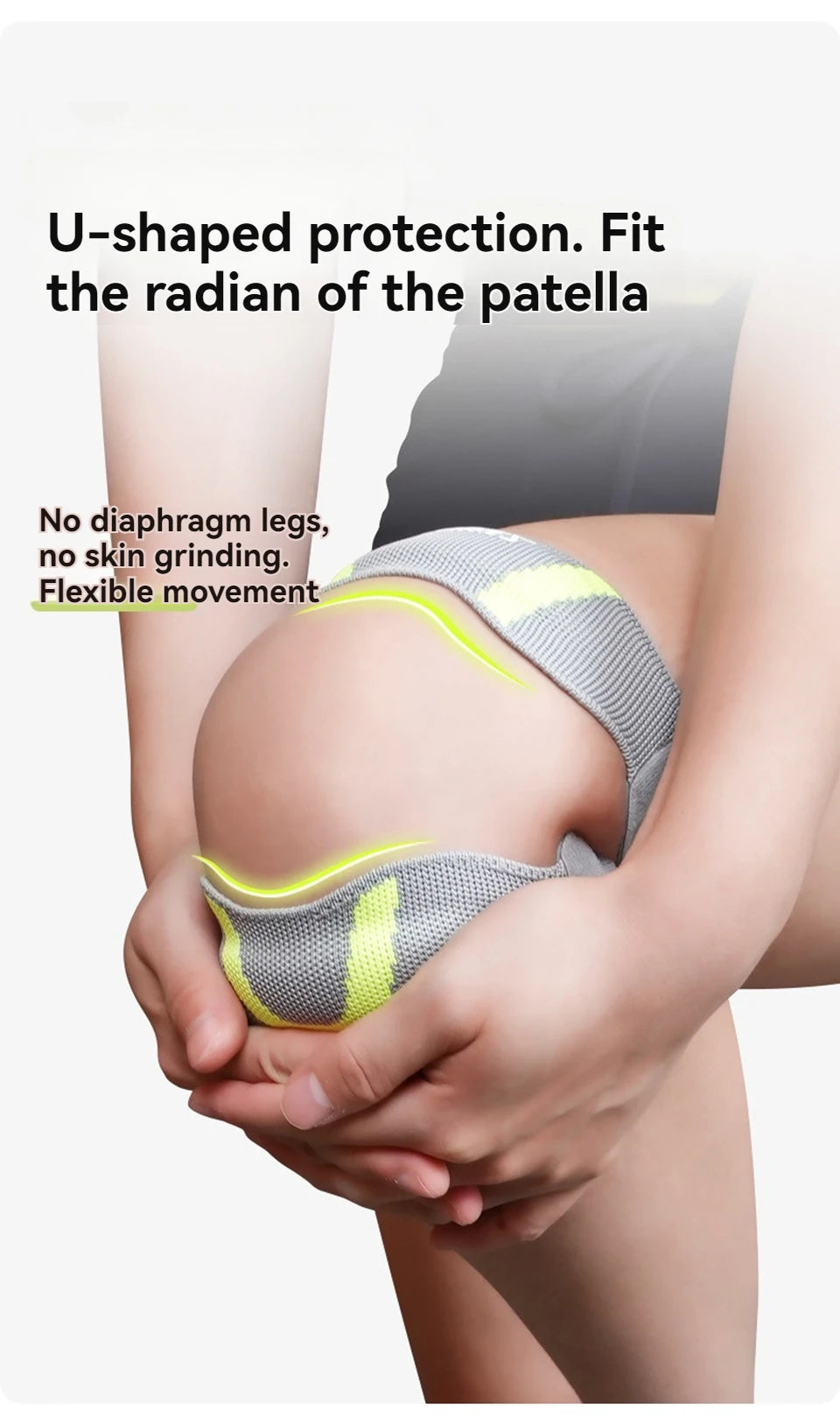 AOLIKES 1PCS Patella Knee Strap with Ergonomic Silicone Pad for Patellar Tendon Support, Adjustable Compression Knee Stabilizer