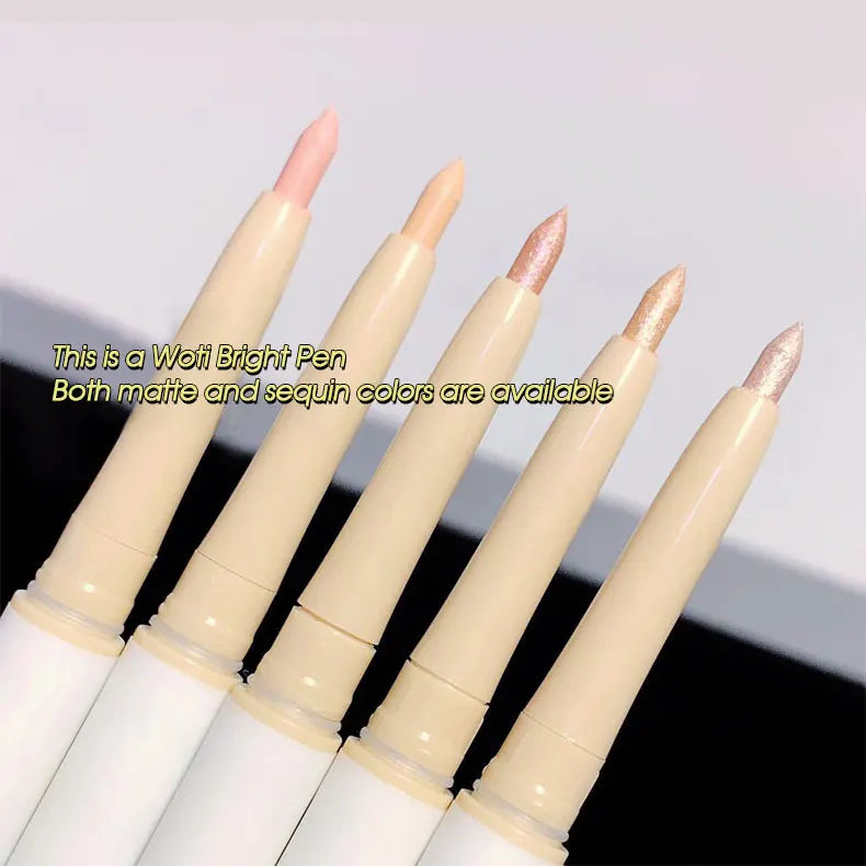 Double head lying Silkworm Pen matte Pearlescent Fine Flash Brightening Shadow Pen Outline pen under eyelid to pen