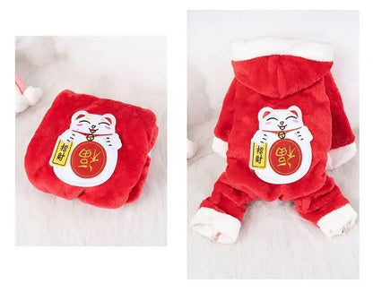 Cartoon Animal Dog Cat Costume Small Dogs Cat Winter Warm Pet Jumpsuit Pajama for Yorkies Poodle Overalls Puppy Mascotas Clothes