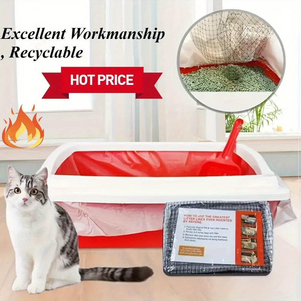 10pcs Washable Cat Litter Filters - Easy to Use, Recyclable, Excellent Workmanship, Designed for Pet Litter Box Liners