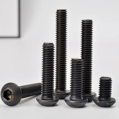 10-200pcs Hexagon Hex Socket Head Screw ISO7380 M2 M2.5 M3 M4 M5 M6 M8 Black Grade 10.9 Steel Button Head Allen Bolt Screws