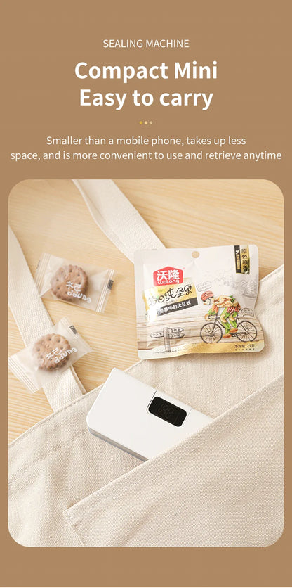 Plastic Bag Sealer Mini Heat Bag Sealing Machine Rechargeable Handheld Food Packaging Heat Sealer Thermal Bags Sealing Machine