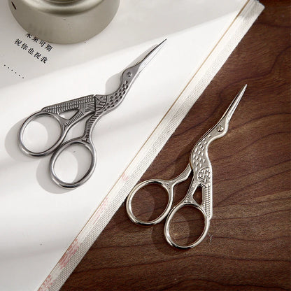 Mr.paper Antique Stork Sewing Art Scissors Made Stainless Steel Suitable for Daily Cutting Embroidery Sewing Craft Art Works