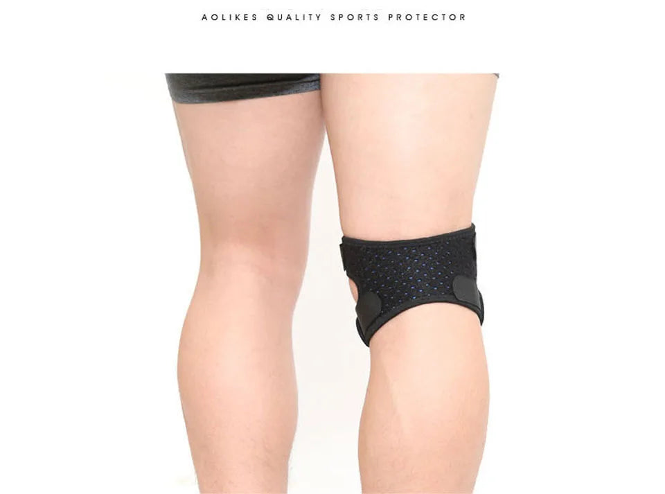 AOLIKES 1PCS Pressurized Knee Wrap Sleeve Support Bandage Pad Elastic Braces Knee Hole Kneepad Safety Basketball Tennis Cycling