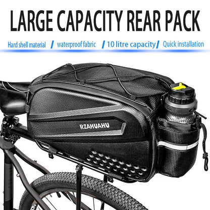 Large-capacity hard-shell rear camel bag for bicycles, waterproof rear seat shelf bag for cycling