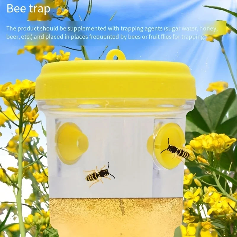 Clear Plastic Outdoor Insect Trap with Lid - Effective for Catching Fruit Flies, Wasps, Transparent Design for Easy Monitoring