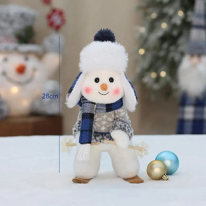 New Year Valentine's Day Plush doll toy cute skiing rocking snowman decorations plush toy holiday party house gifts for girl