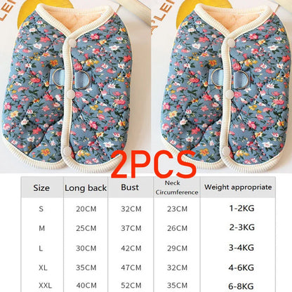 Puppy Floral Vest Pet Clothing Dog Fleece Coat for Dogs Jackets for Small Dogs Winter Jacket for Pet Luxury Clothes XGMY05