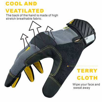 Pair High Performance Multi-Purpose Light Duty Work Gloves For Men&Women Breathable & High Dexterity Touch Screen For Multipur