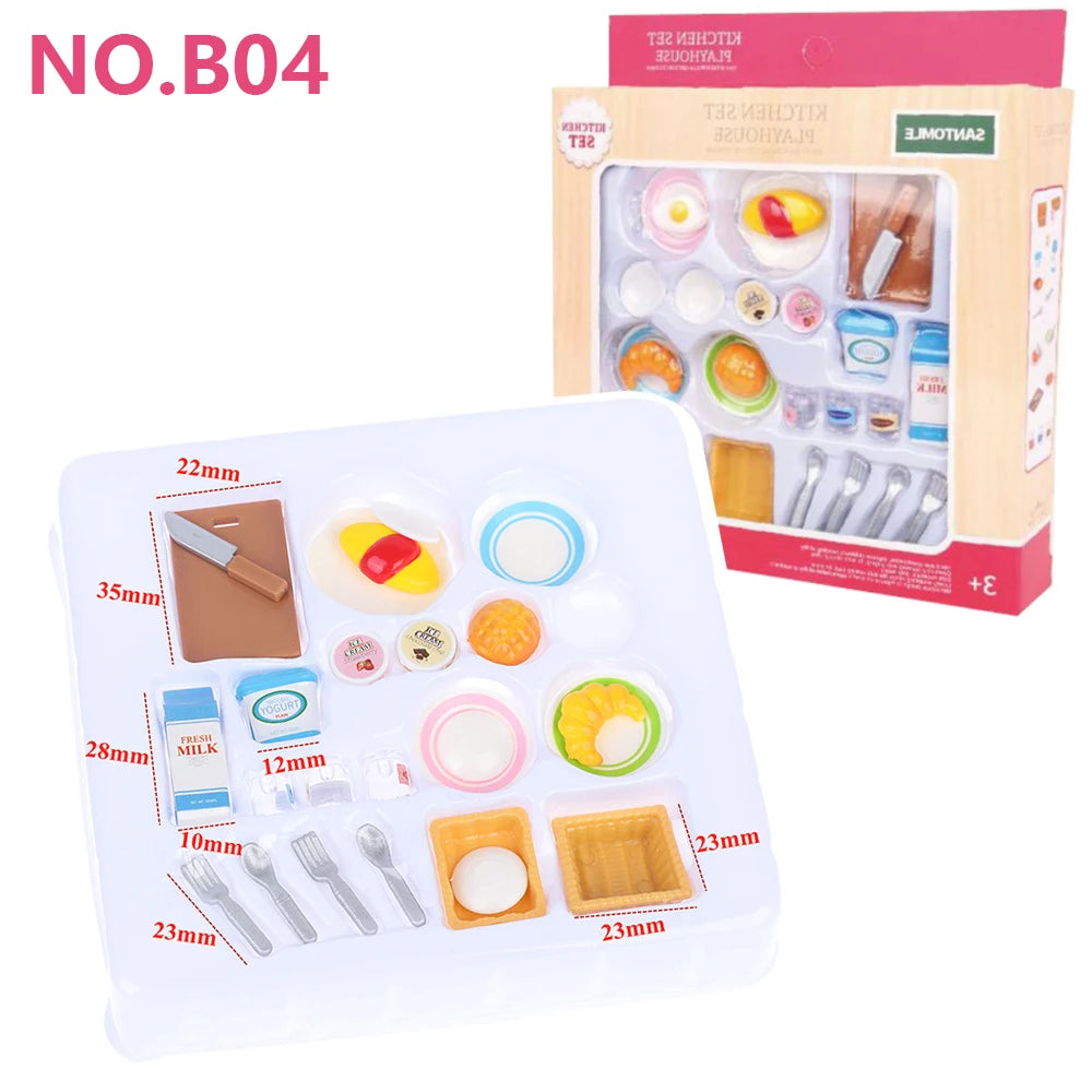 Miniature Furniture 1:12 Dollhouse Kitchen Livingroom Bedroom Set DIY Scene Doll Play Decoration Girl Toy House Gift