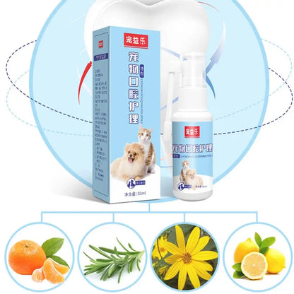 Pet Oral Spray Clean Teeth Deodorize Remove Bad Breath Pets Cleaning From Periodontal Pet Tartar Care Supplies O8T7