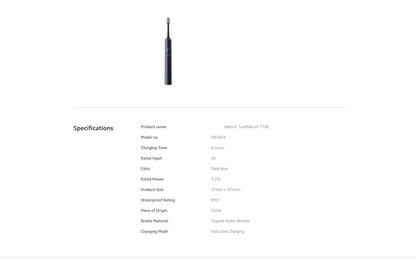 MIJIA T700 Sonic Electric Toothbrush Teeth Whitening Ultrasonic Vibration Oral Cleaner Brush Smart APP LED Display
