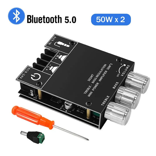ZK-502MT 2.0 Stereo Bluetooth Audio Digital HIFI Amplifier Board Module 50W * 2 High and Low Bass Tunes