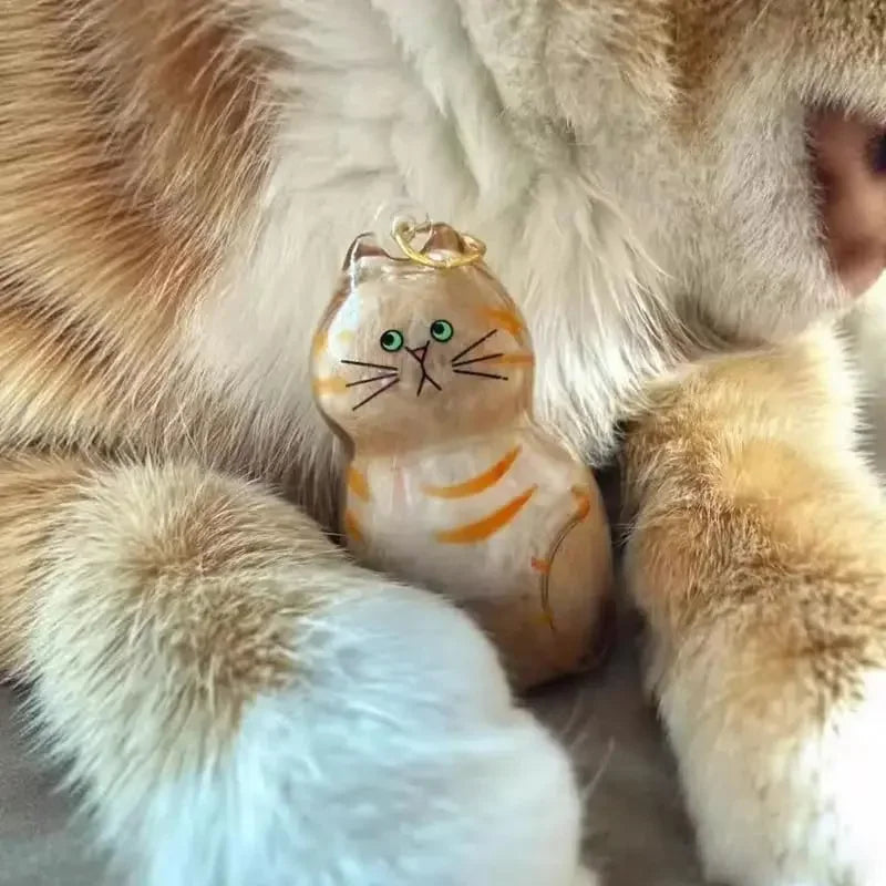Transparent Cute Cat Keepsake Keychain Lovely Dog/Cat Shape Pet Hair Memorial Bottle With Key Ring for Pet Lovers DIY Souvenirs