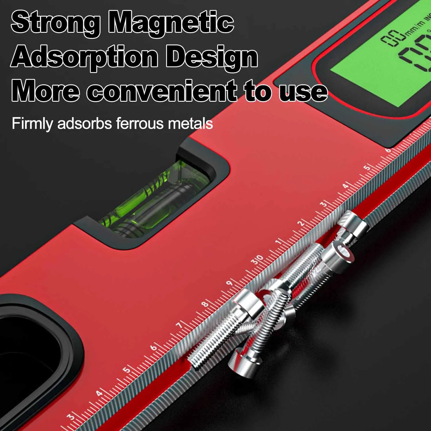 30/40/50cm Electronic Digital Display Level Ruler Magnetic Angle Meter Aluminum Alloy Level Protractor Inclinometer 90 Degree