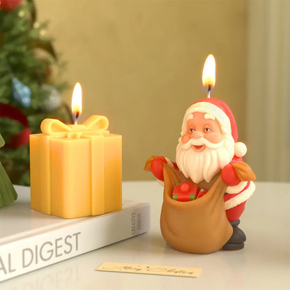 Christmas Santa Claus Silicone Candle Molds Aromatherapy Gypsum Soap Baking Mould Festival Ornament Decor Xmas Gifts Making Mold
