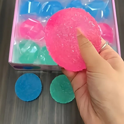 Ice Ball Maltose Squishy Toys Blue Mochi Sensory Fidgets Toy Simulated Transparent Anti Stress Slow-rebound Decompression Toy