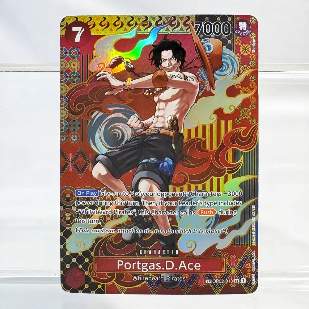 Anime One Piece OPCG English Version Monkey.D.Luffy Straw Hat Crew Portgas.D.Ace Whitebeard Pirates Collection Proxy Cards