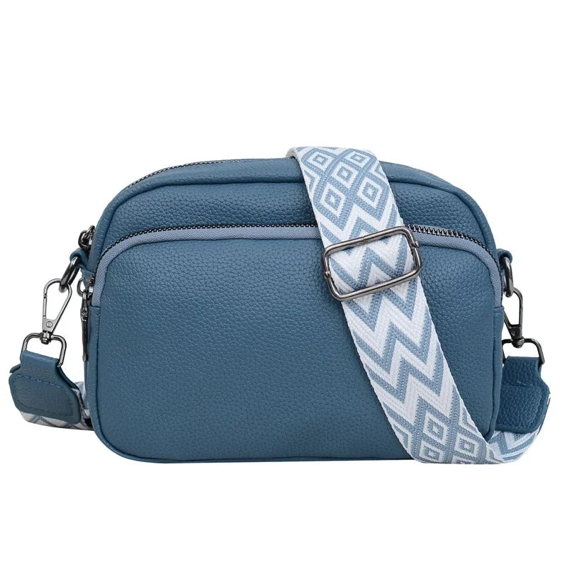Women Crossbody Bag Multi Space Fashion Design Sense Large Capacity PU Material Lightweight Single Shoulder Bag