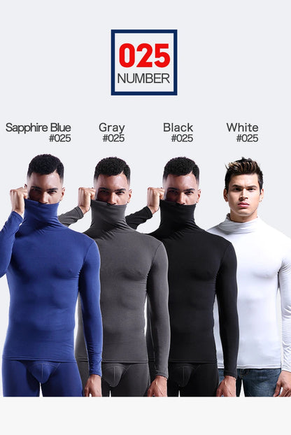 Men's thermal underwear in turtleneck lapel autumn thin Modal autumn and winter long-sleeved base shirt single slim-fit top