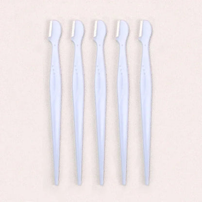 Karsyngirl 2/3/5Pcs Straight Handle Round Head Eyebrow Trimmer Beauty Tools Beginner Anti-scratch Eyebrow Trimmer Eyebrow Razor